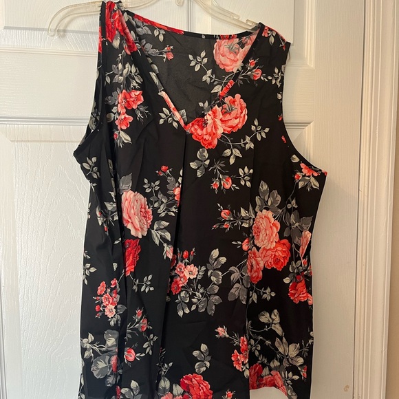 Women's Plus Size Floral Print Relaxed Fit Summer Fashionable Sleeveless Top 14W - Picture 6 of 11